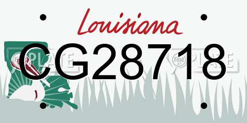 CG28718 Louisiana License Plate