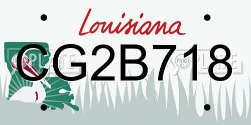 CG2B718 Louisiana License Plate
