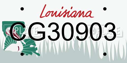 CG30903 Louisiana License Plate