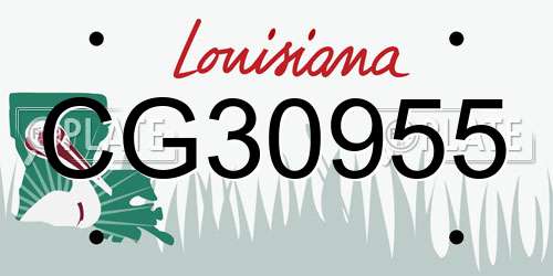 CG30955 Louisiana License Plate