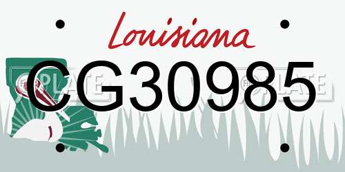 CG30985 Louisiana License Plate