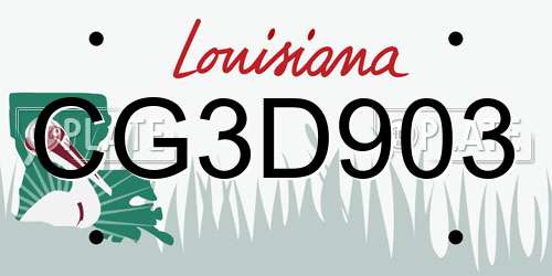 CG3D903 Louisiana License Plate