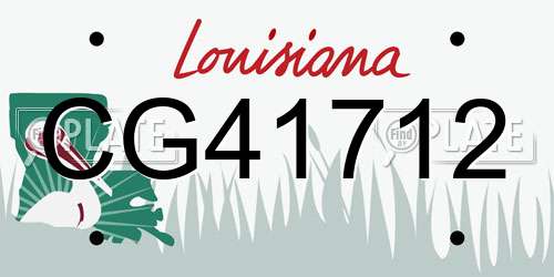 CG41712 Louisiana License Plate