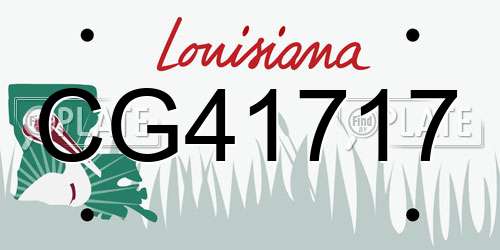 CG41717 Louisiana License Plate