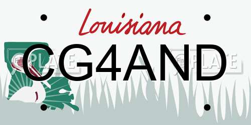 CG4AND Louisiana License Plate