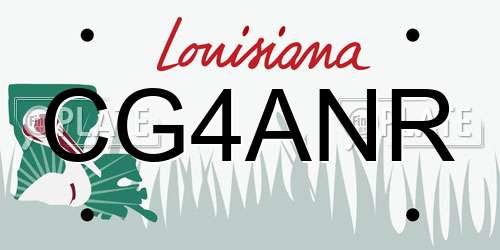 CG4ANR Louisiana License Plate