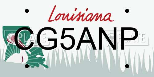 CG5ANP Louisiana License Plate