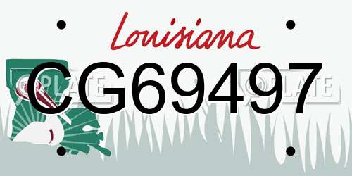 CG69497 Louisiana License Plate