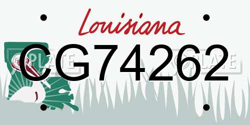 CG74262 Louisiana License Plate