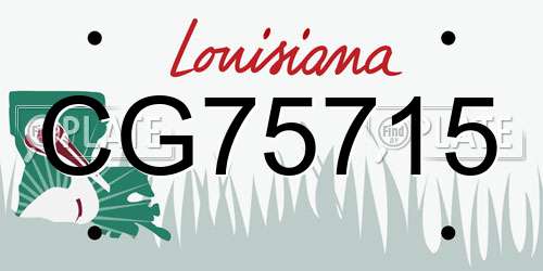 CG75715 Louisiana License Plate