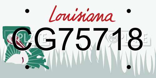 CG75718 Louisiana License Plate