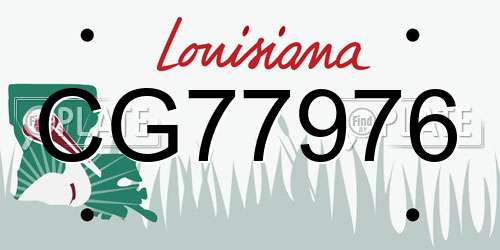 CG77976 Louisiana License Plate