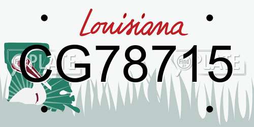 CG78715 Louisiana License Plate