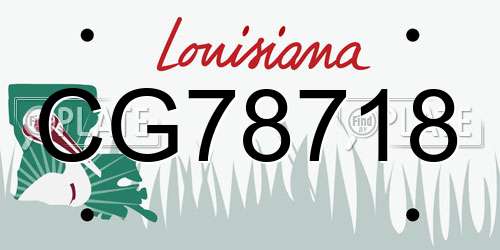 CG78718 Louisiana License Plate