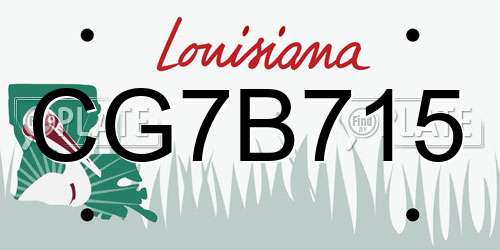 CG7B715 Louisiana License Plate