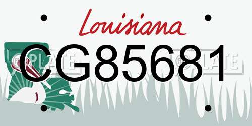 CG85681 Louisiana License Plate