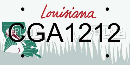 CGA1212 Louisiana License Plate