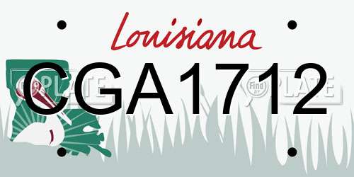 CGA1712 Louisiana License Plate