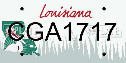 CGA1717 Louisiana License Plate