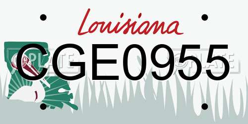 CGE0955 Louisiana License Plate