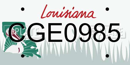 CGE0985 Louisiana License Plate
