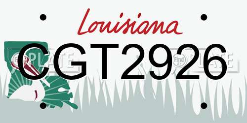 CGT2926 Louisiana License Plate