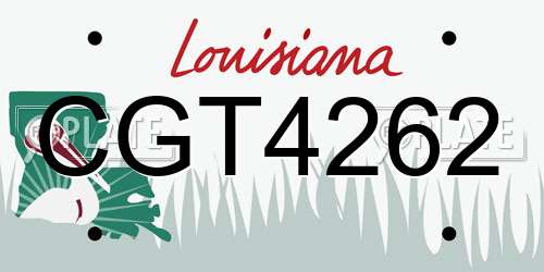 CGT4262 Louisiana License Plate