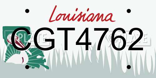 CGT4762 Louisiana License Plate