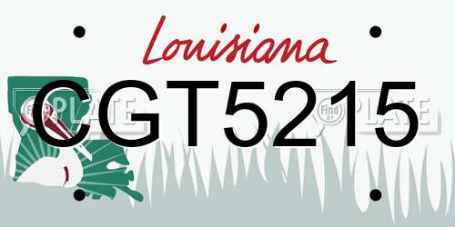 CGT5215 Louisiana License Plate