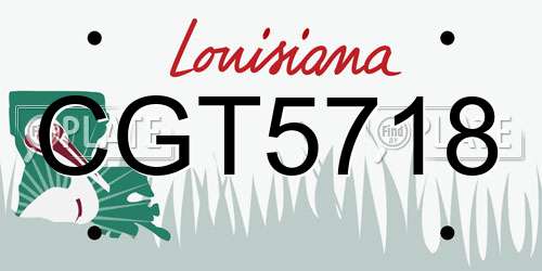 CGT5718 Louisiana License Plate