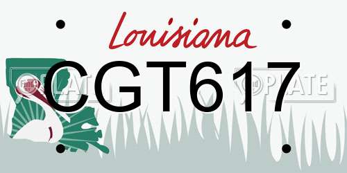 CGT617 Louisiana License Plate