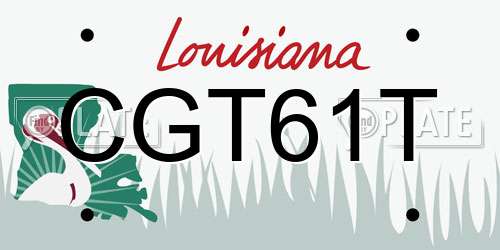 CGT61T Louisiana License Plate