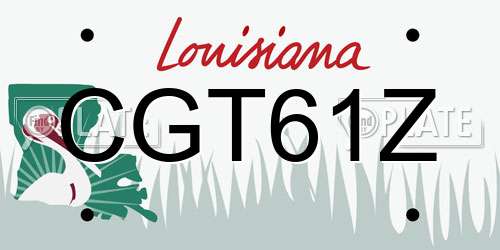 CGT61Z Louisiana License Plate