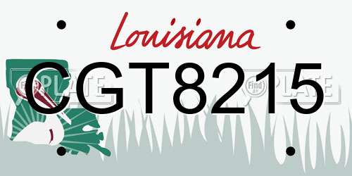 CGT8215 Louisiana License Plate