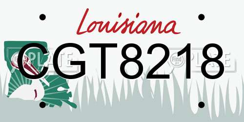CGT8218 Louisiana License Plate