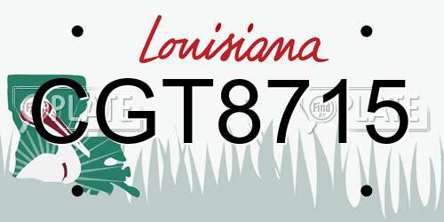 CGT8715 Louisiana License Plate