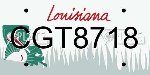 CGT8718 Louisiana License Plate