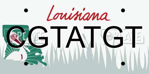 CGTATGT Louisiana License Plate