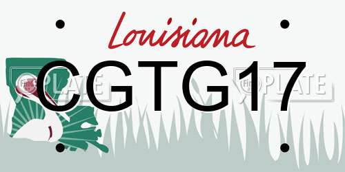 CGTG17 Louisiana License Plate
