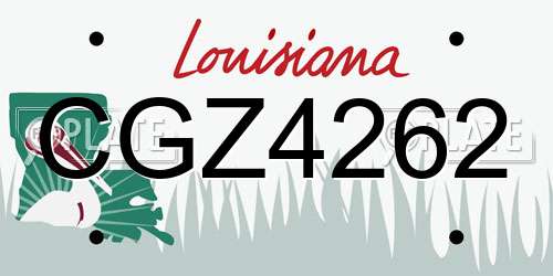 CGZ4262 Louisiana License Plate