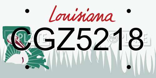 CGZ5218 Louisiana License Plate