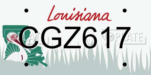 CGZ617 Louisiana License Plate