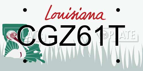 CGZ61T Louisiana License Plate