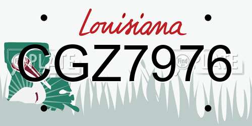 CGZ7976 Louisiana License Plate