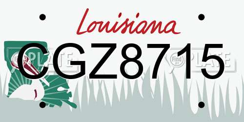 CGZ8715 Louisiana License Plate