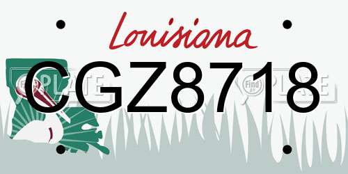 CGZ8718 Louisiana License Plate