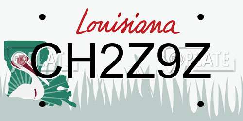 CH2Z9Z Louisiana License Plate