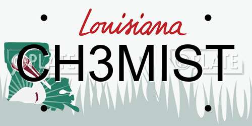CH3MIST Louisiana License Plate