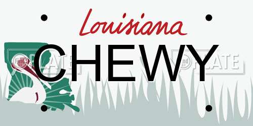 CHEWY Louisiana License Plate