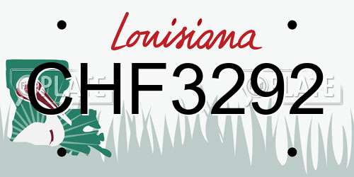 CHF3292 Louisiana License Plate
